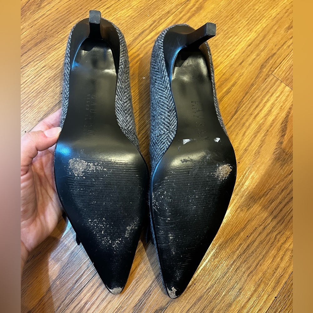 Ralph Lauren Womens Gray & Black Tassel Shoes Heels Pump US 8 - Picture 7 of 10
